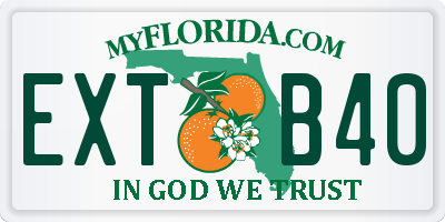 FL license plate EXTB40