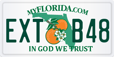 FL license plate EXTB48