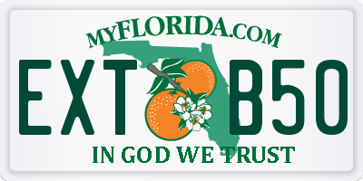 FL license plate EXTB50