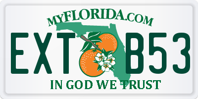 FL license plate EXTB53