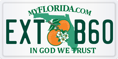 FL license plate EXTB60