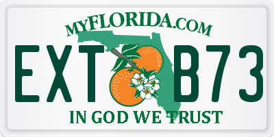 FL license plate EXTB73