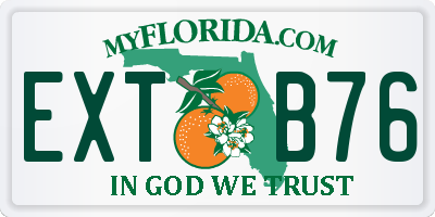 FL license plate EXTB76