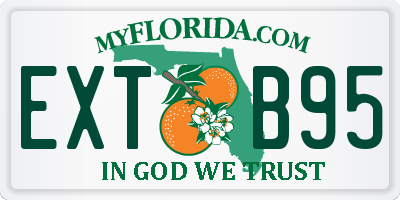 FL license plate EXTB95