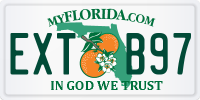 FL license plate EXTB97