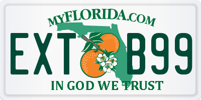 FL license plate EXTB99