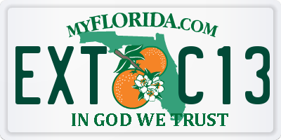 FL license plate EXTC13