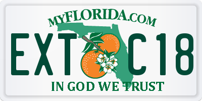 FL license plate EXTC18