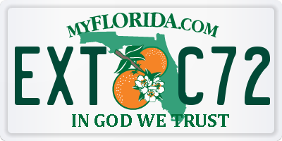 FL license plate EXTC72