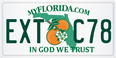 FL license plate EXTC78