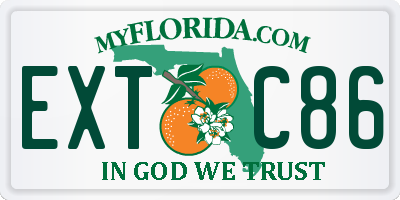 FL license plate EXTC86
