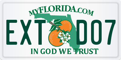 FL license plate EXTD07