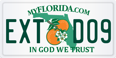 FL license plate EXTD09