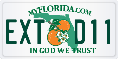 FL license plate EXTD11