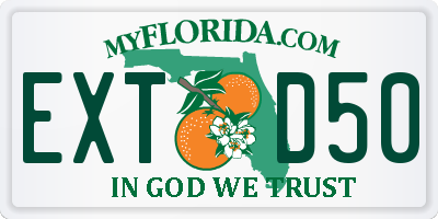 FL license plate EXTD50
