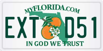 FL license plate EXTD51