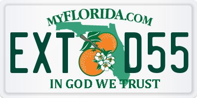 FL license plate EXTD55