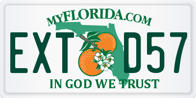 FL license plate EXTD57
