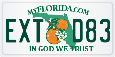 FL license plate EXTD83