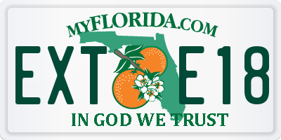 FL license plate EXTE18