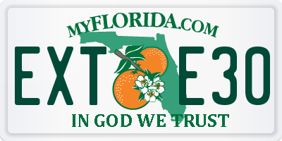 FL license plate EXTE30