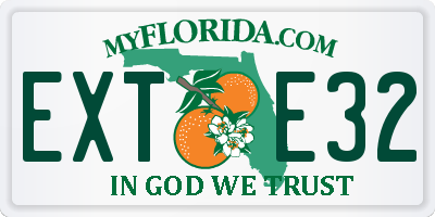 FL license plate EXTE32