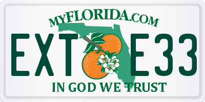 FL license plate EXTE33