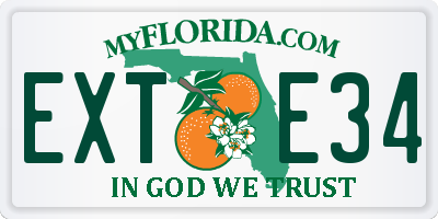 FL license plate EXTE34