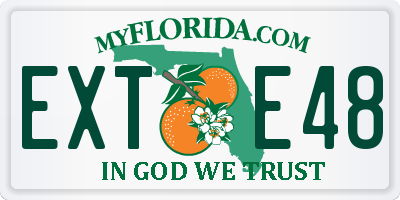 FL license plate EXTE48