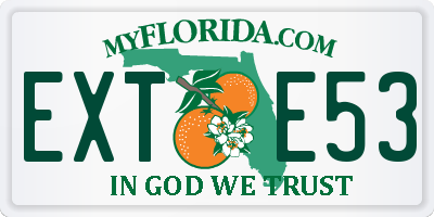 FL license plate EXTE53