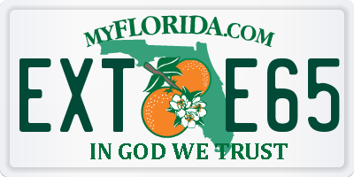 FL license plate EXTE65