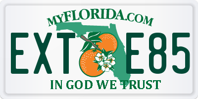 FL license plate EXTE85