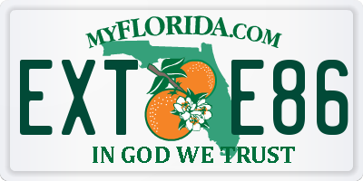 FL license plate EXTE86
