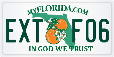 FL license plate EXTF06