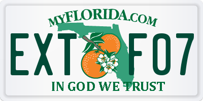 FL license plate EXTF07