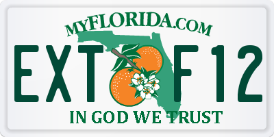FL license plate EXTF12