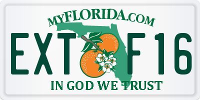 FL license plate EXTF16