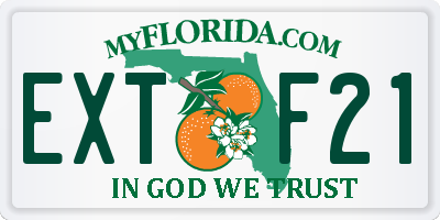 FL license plate EXTF21