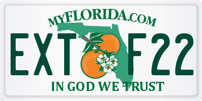 FL license plate EXTF22