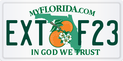 FL license plate EXTF23