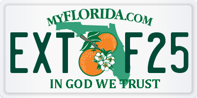FL license plate EXTF25