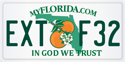 FL license plate EXTF32