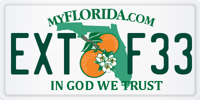 FL license plate EXTF33