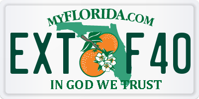 FL license plate EXTF40
