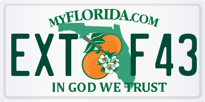 FL license plate EXTF43