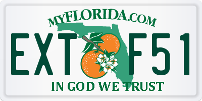 FL license plate EXTF51
