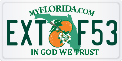 FL license plate EXTF53