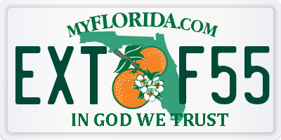 FL license plate EXTF55