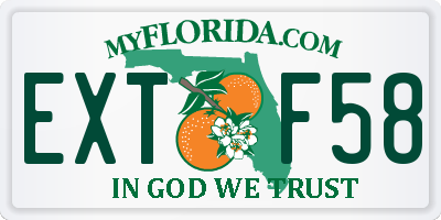 FL license plate EXTF58