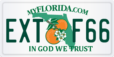 FL license plate EXTF66